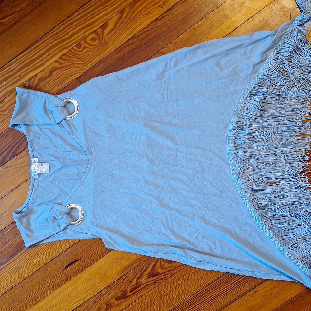 VENUS grey top with fringe